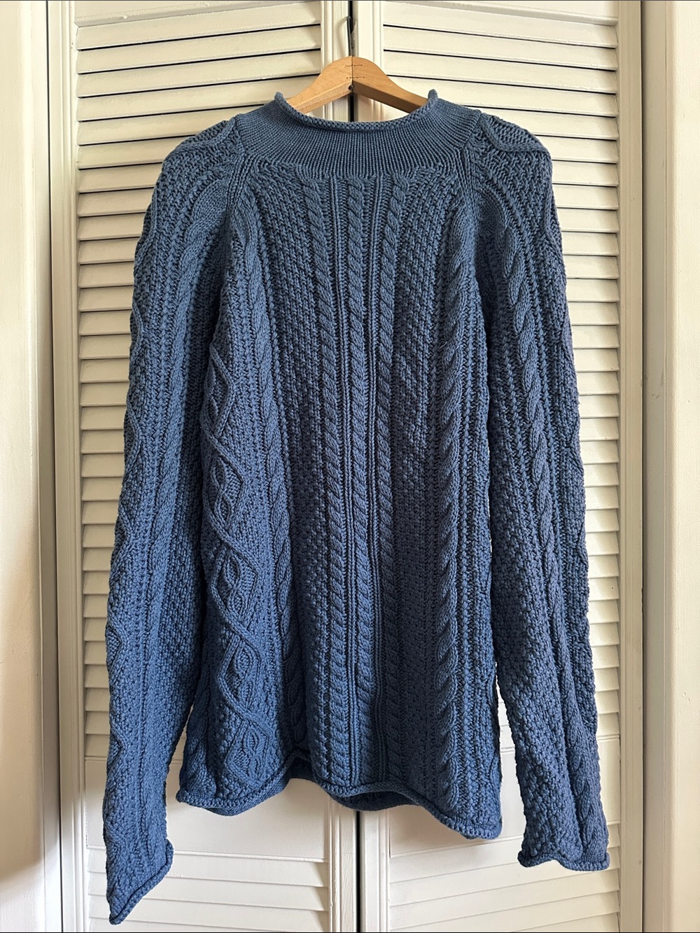 NEVER WORN. J. Crew Men's Slate Blue Cable Crewneck Sweater